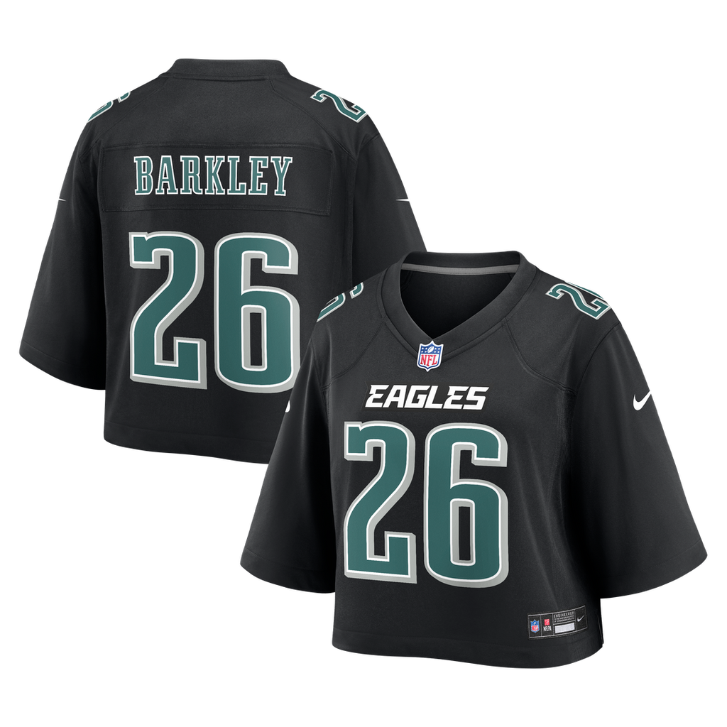 Saquon Barkley Philadelphia Eagles Women's Cropped Fashion Game Jersey - Black