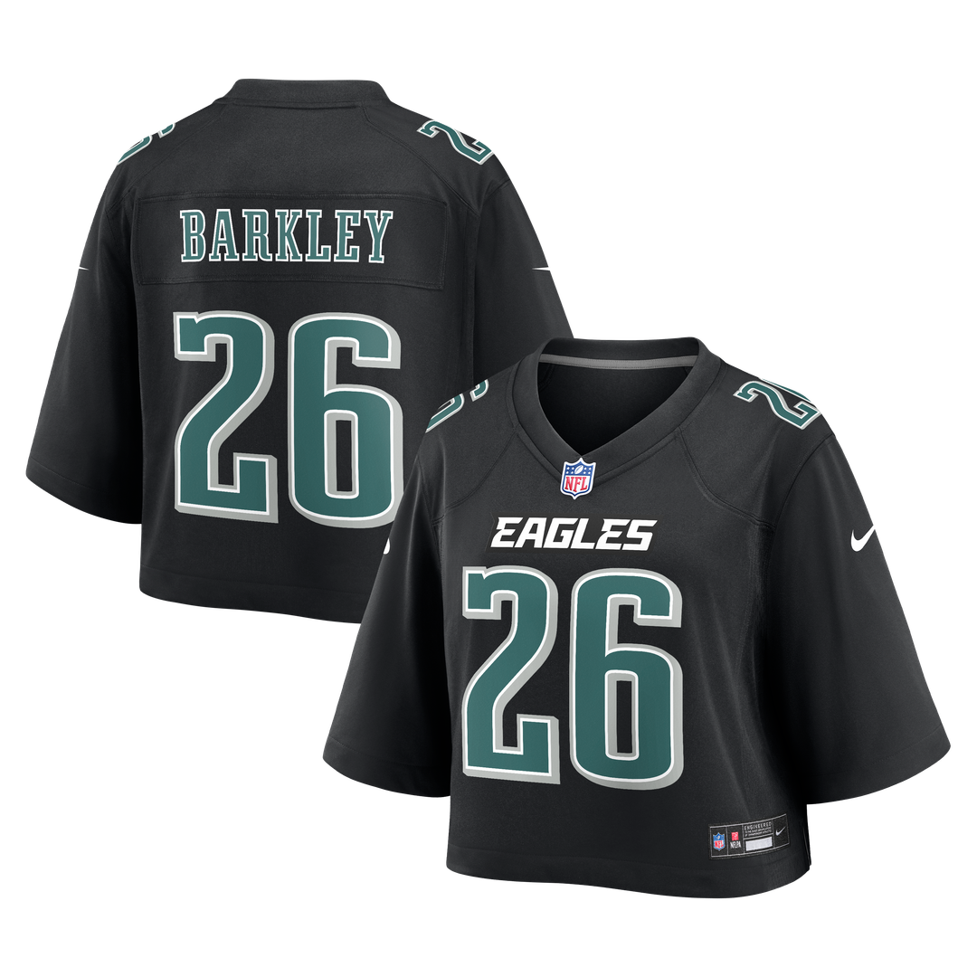 Saquon Barkley Philadelphia Eagles Women's Cropped Fashion Game Jersey - Black