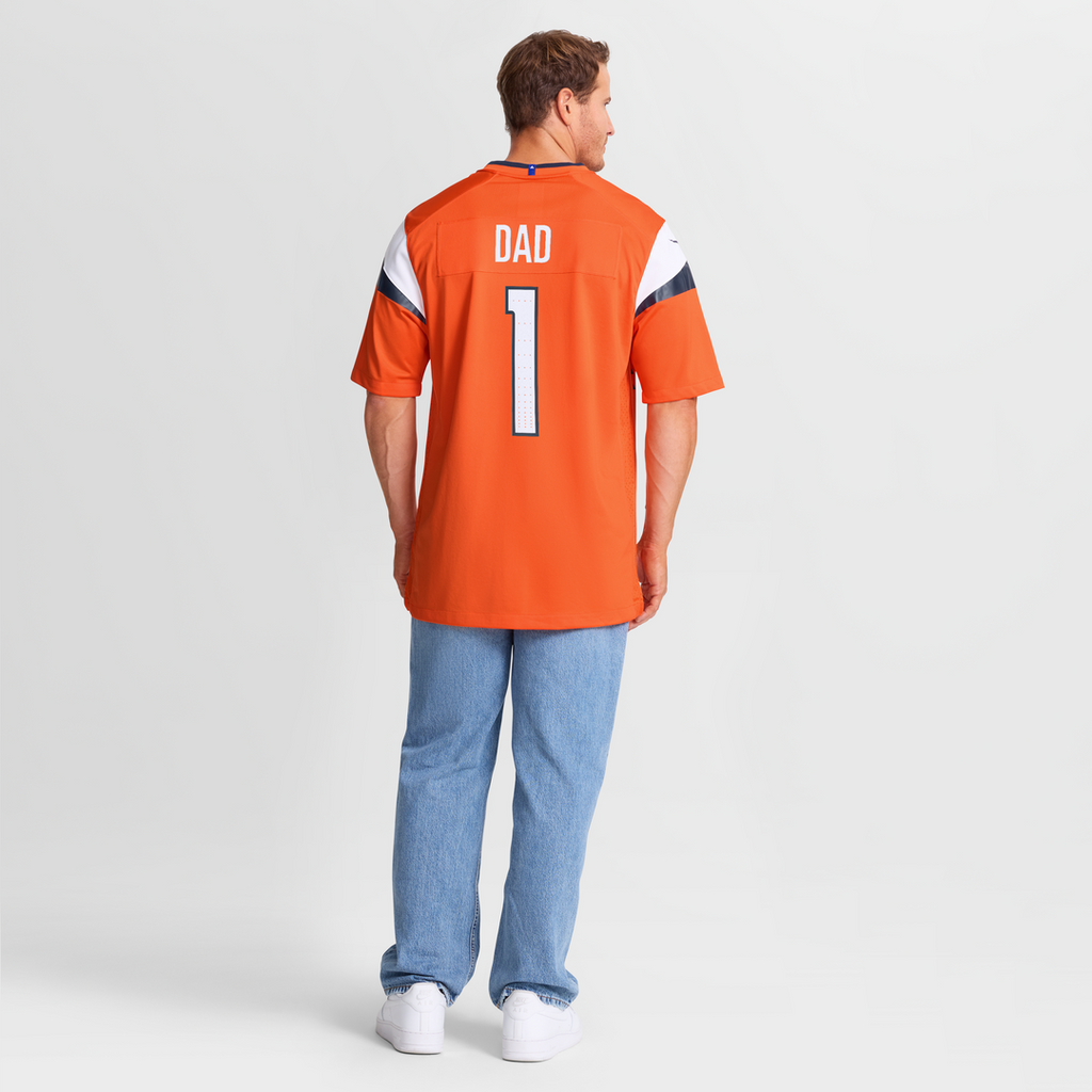 Denver Broncos #1 Dad Game Jersey - Orange