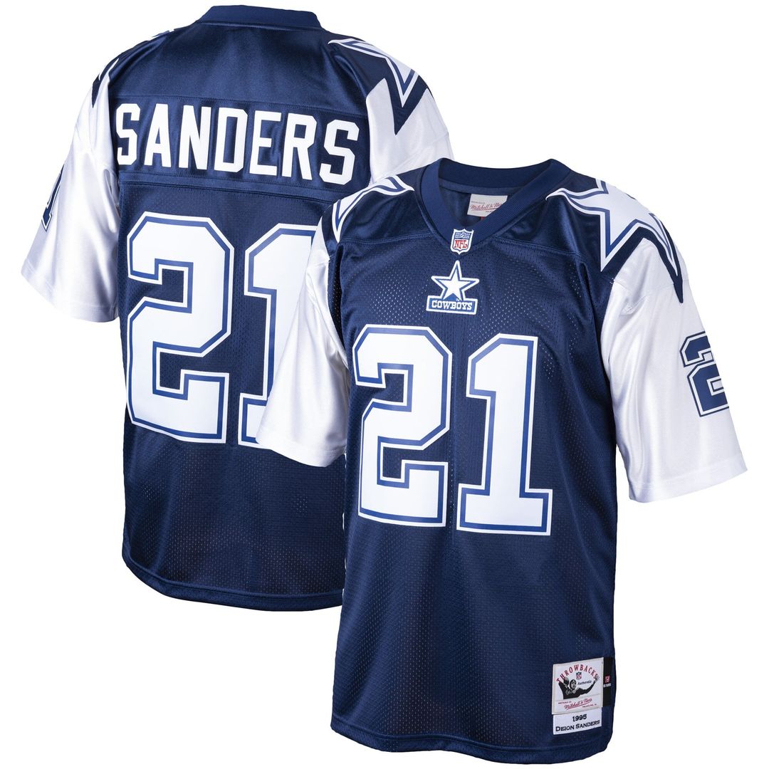 Deion Sanders Dallas Cowboys Big & Tall 1995 Retired Player Replica Jersey - Navy