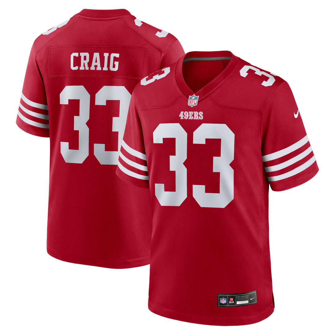 Roger Craig San Francisco 49ers Team Retired Game Jersey - Scarlet