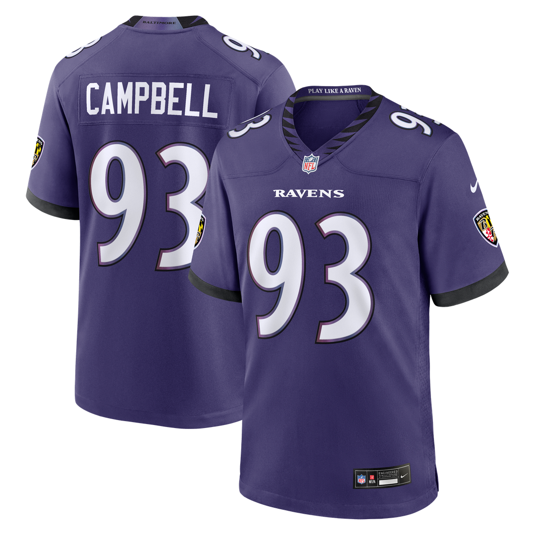 Calais Campbell Baltimore Ravens Team Game Jersey - Purple