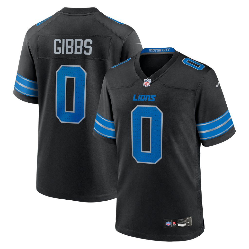 Jahmyr Gibbs Detroit Lions 2nd Alternate Game Player Jersey - Black