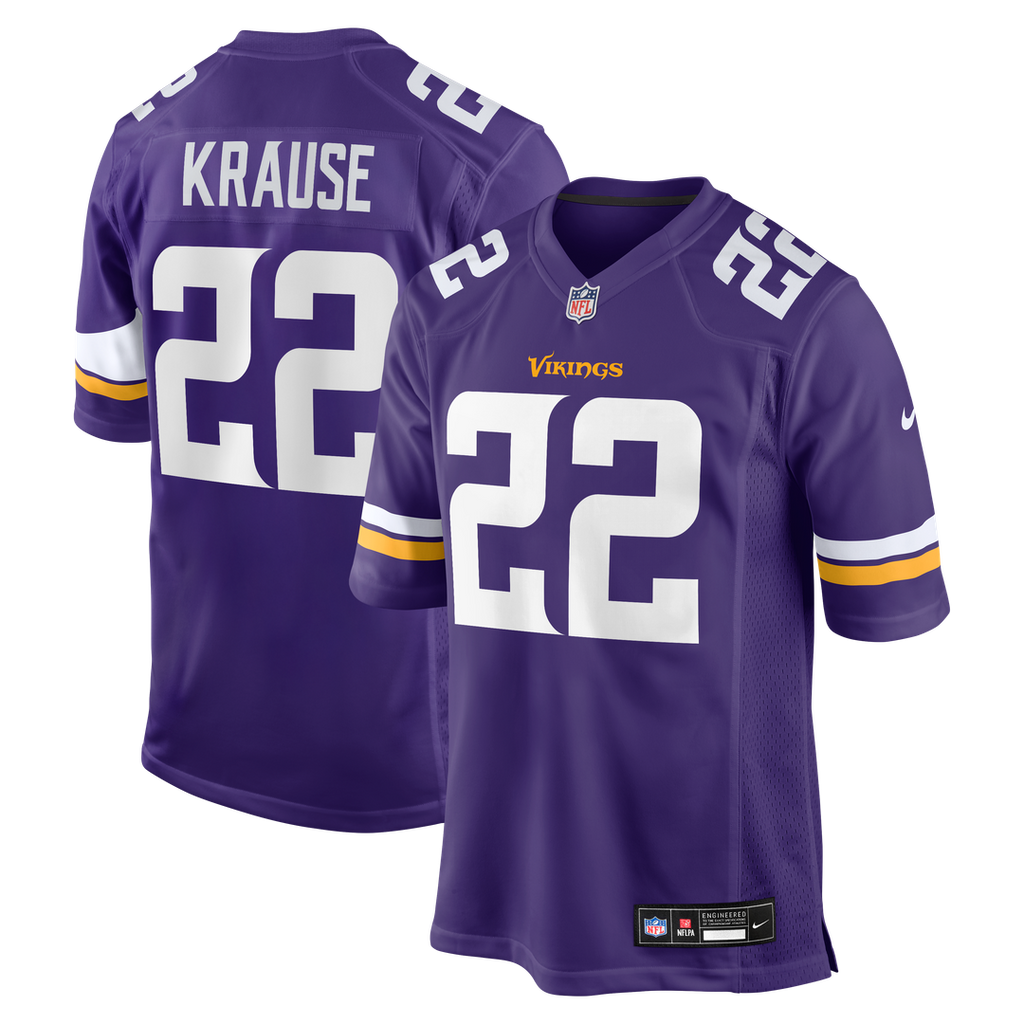 Paul Krause Minnesota Vikings Game Retired Player Jersey - Purple