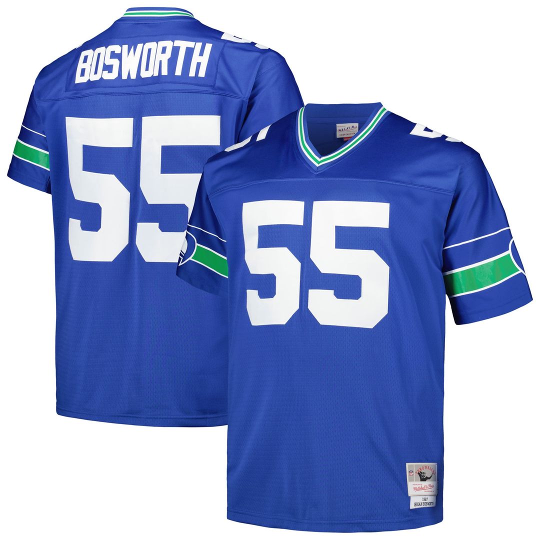 Brian Bosworth Seattle Seahawks Big & Tall 1987 Legacy Retired Player Jersey - Royal