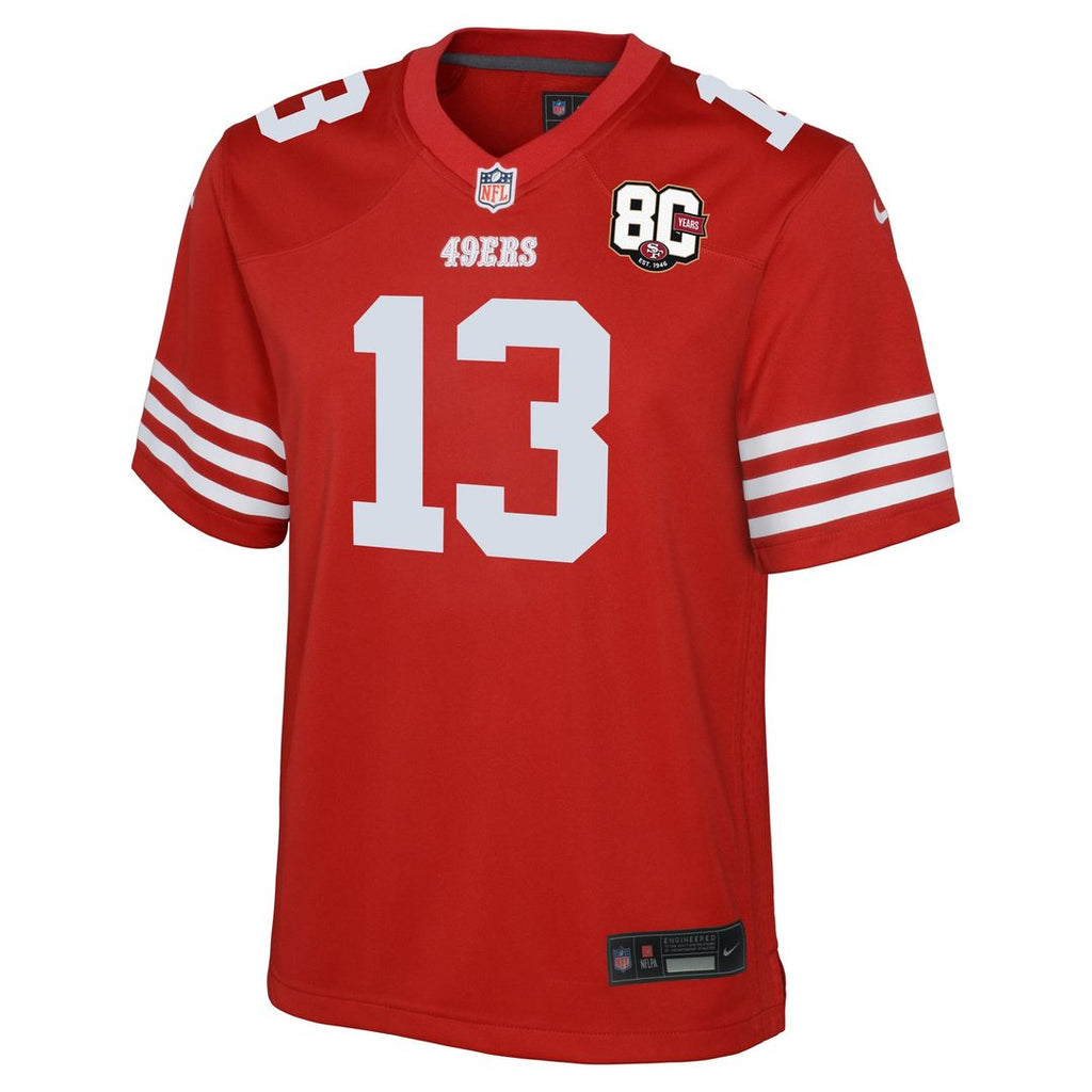 Brock Purdy San Francisco 49ers Youth 80th Anniversary Game Jersey - Scarlet