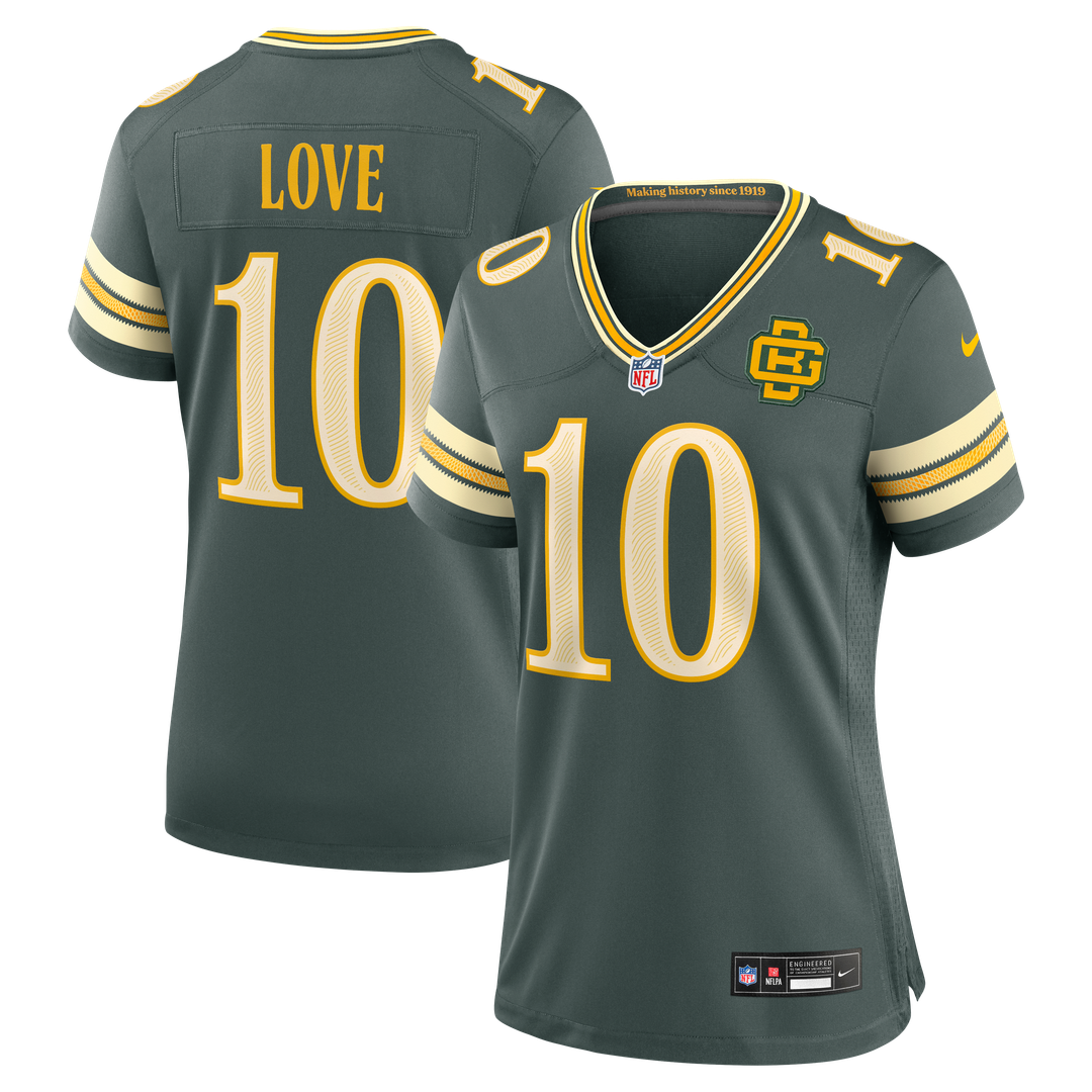 Jordan Love Green Bay Packers Women's 2026 Rivalries Collection Game Jersey - Green