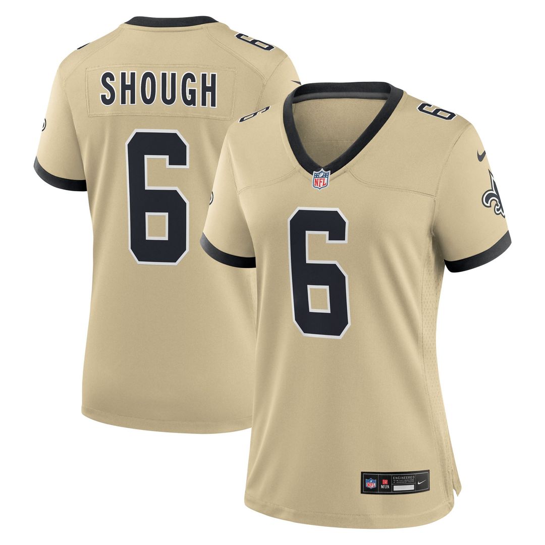 Tyler Shough New Orleans Saints Women's Alternate Game Player Jersey - Gold