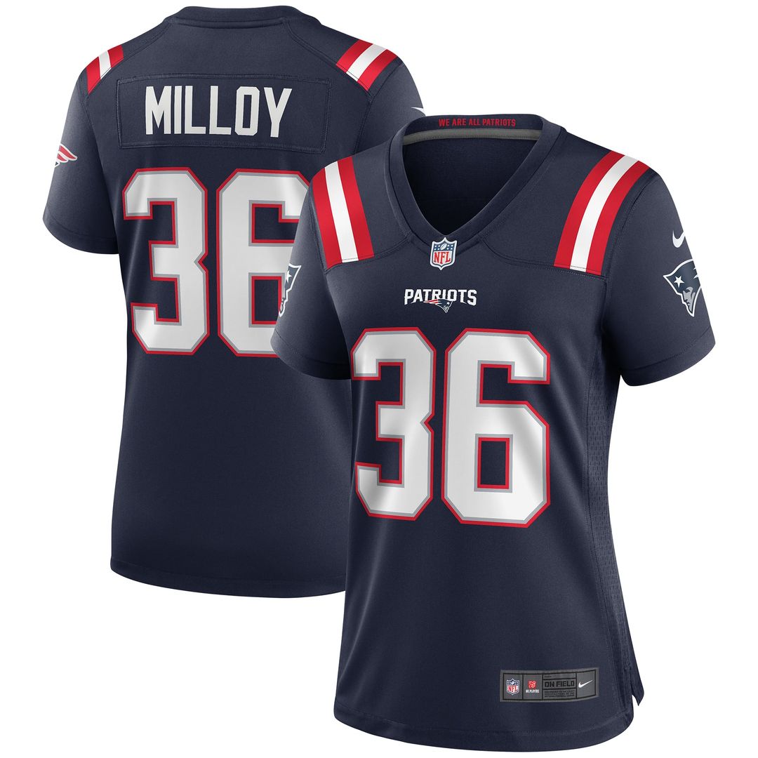 Lawyer Milloy New England Patriots Women's Game Retired Player Jersey - Navy