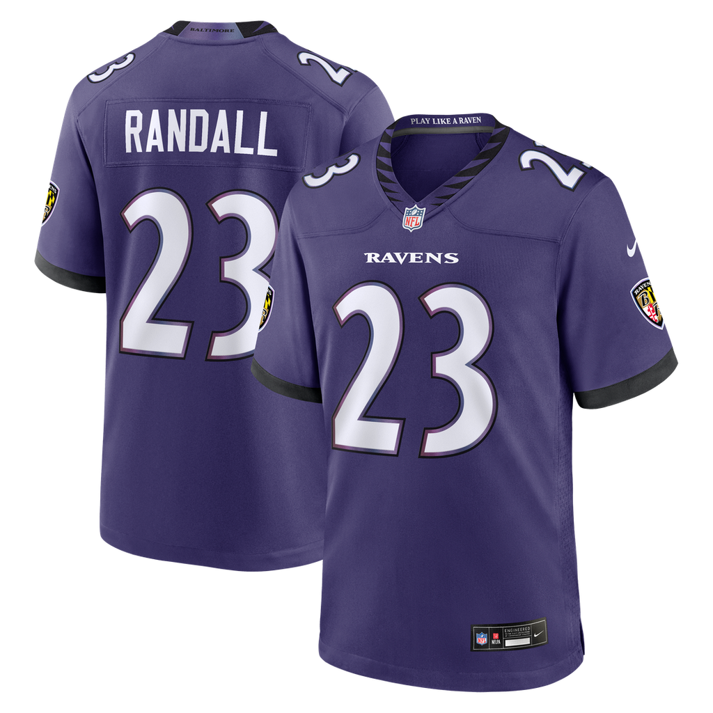 Adam Randall Baltimore Ravens Team Game Jersey - Purple