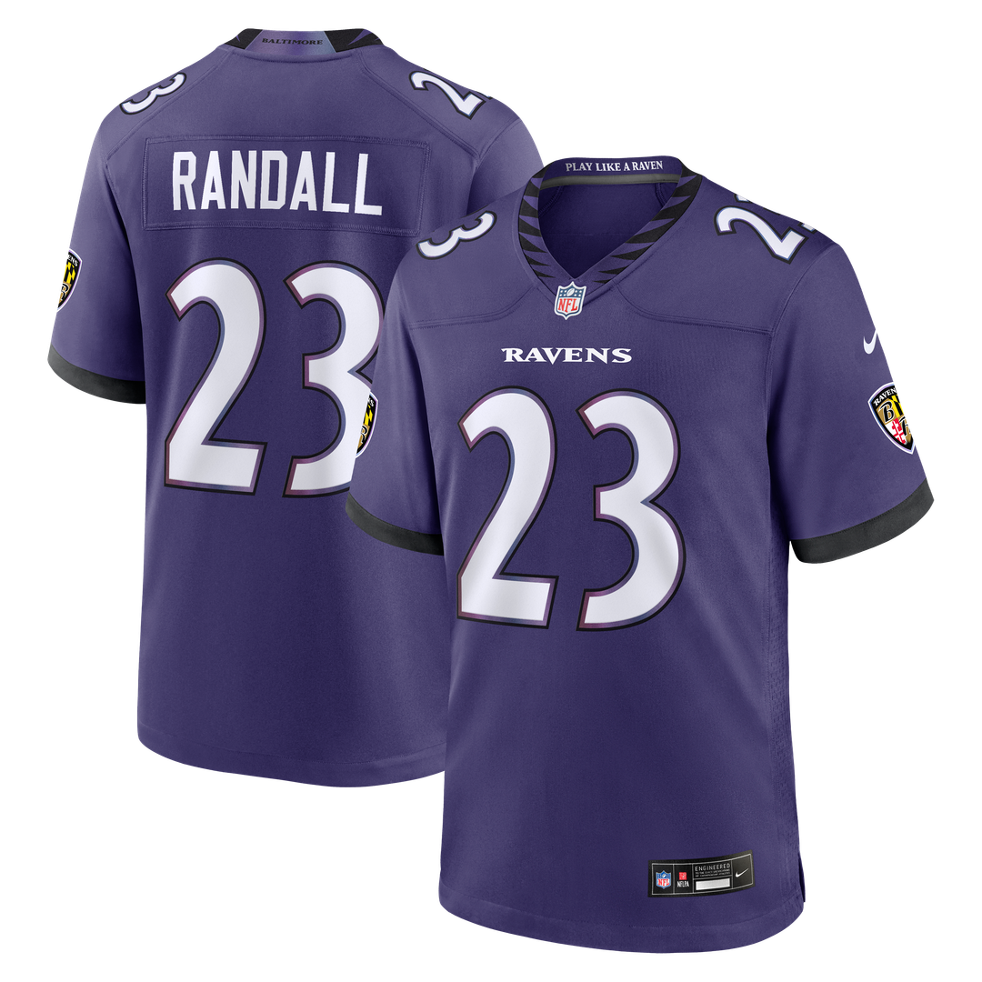 Adam Randall Baltimore Ravens Team Game Jersey - Purple