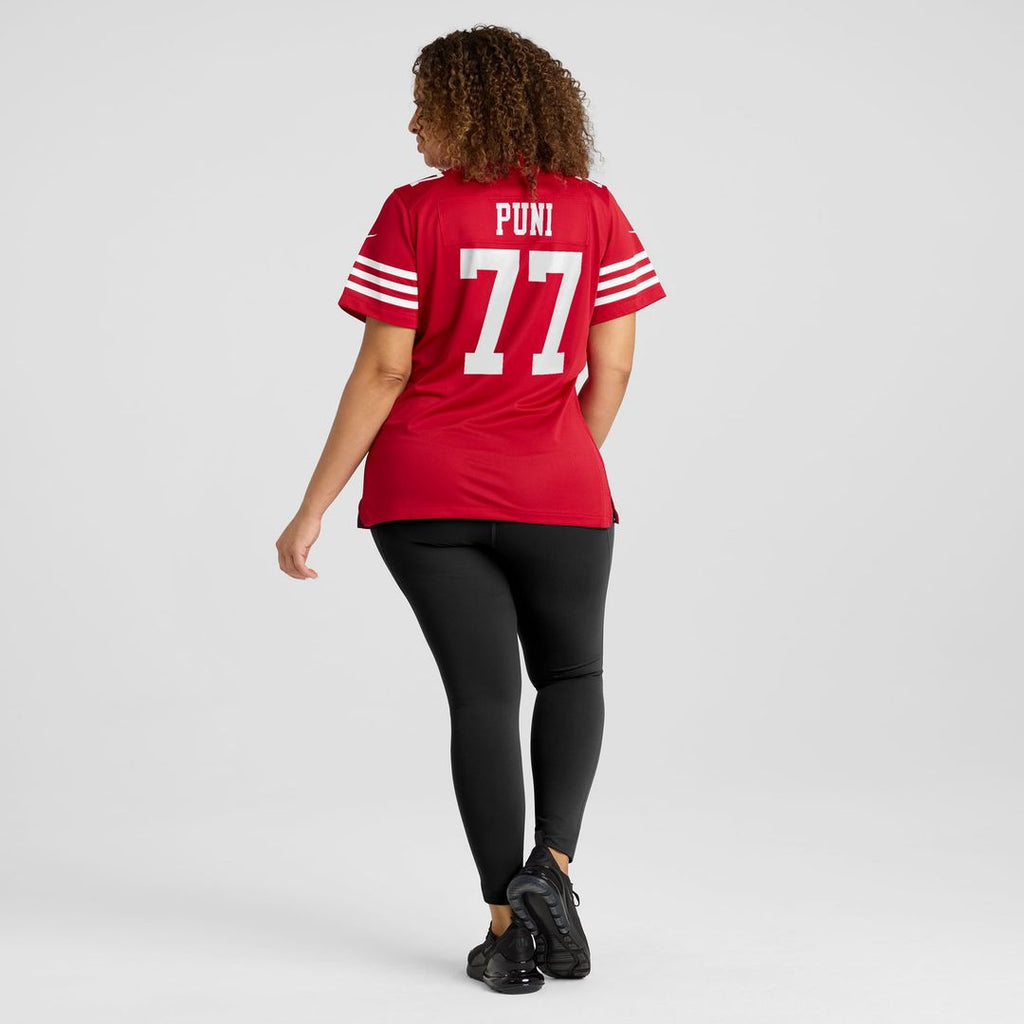 Dominick Puni San Francisco 49ers Women's Team Game Jersey - Scarlet