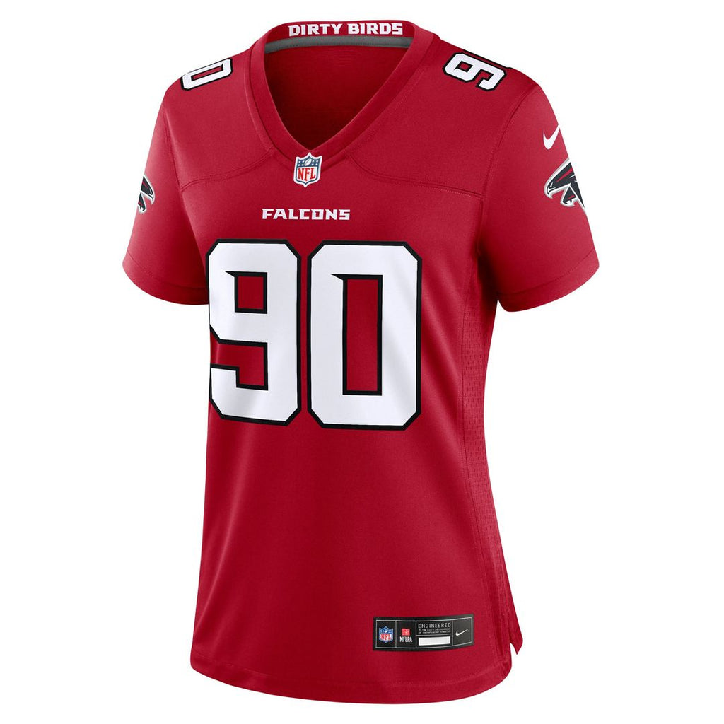 Da'Shawn Hand Atlanta Falcons Women's Team Game Jersey - Red