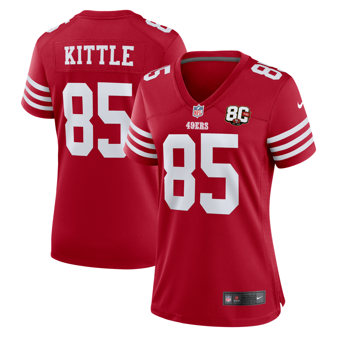 George Kittle San Francisco 49ers Women's 80th Anniversary Game Jersey - Scarlet