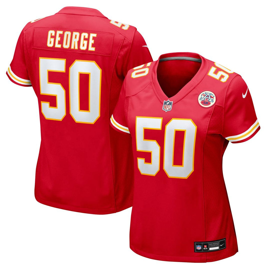 Brandon George Kansas City Chiefs Women's Team Game Jersey - Red