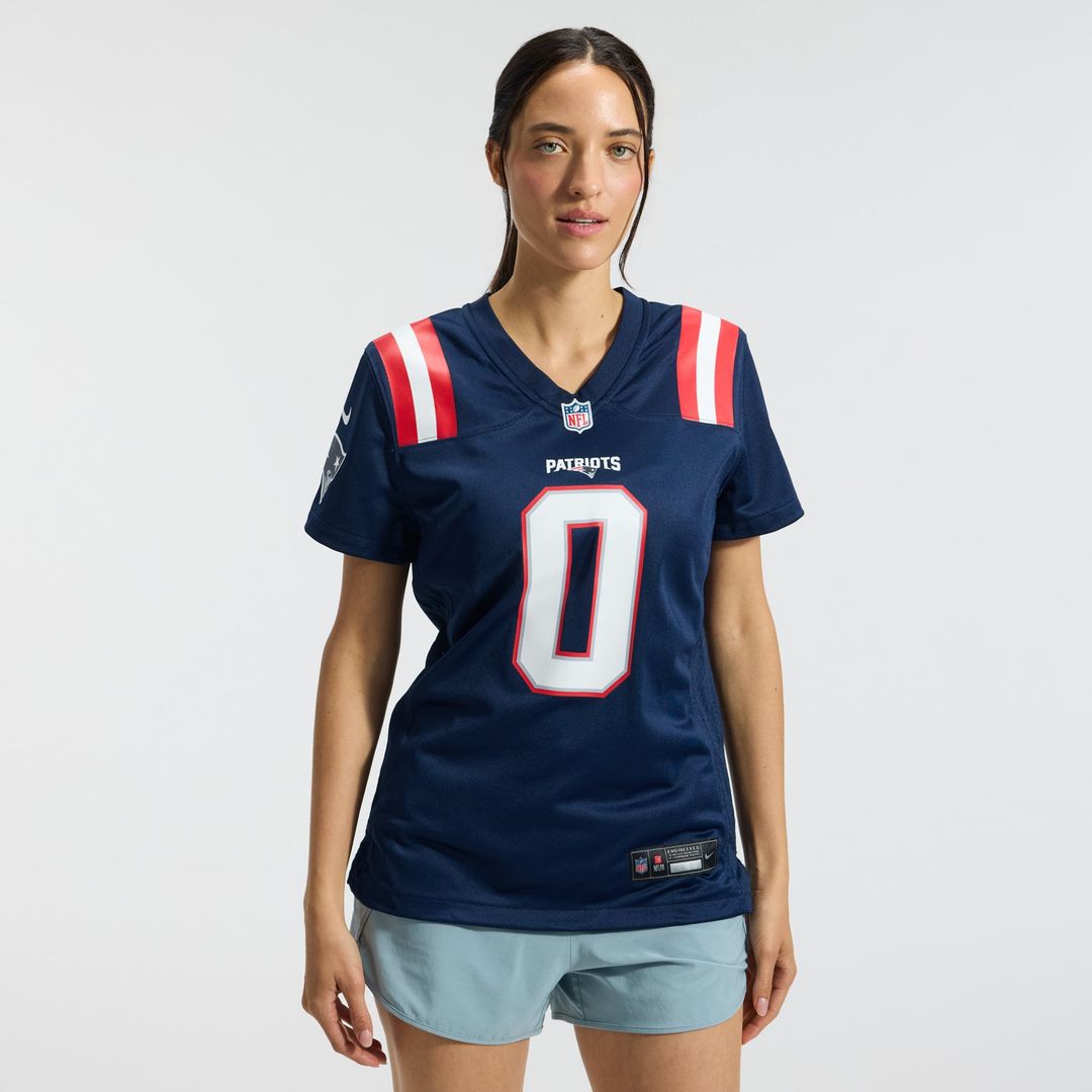 Christian Gonzalez New England Patriots Women's Team Game Jersey - Navy