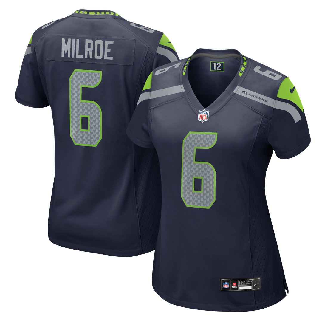 Jalen Milroe Seattle Seahawks Women's Team Game Jersey - College Navy