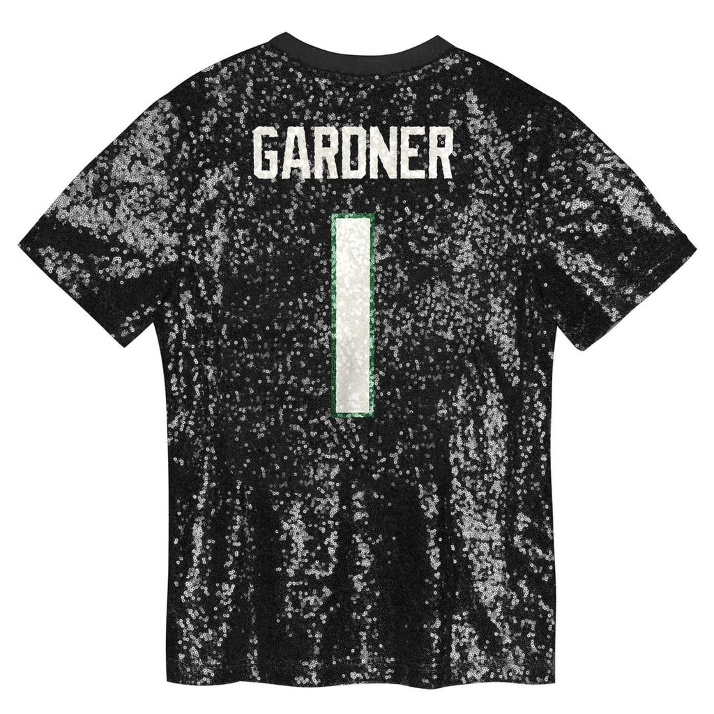 Sauce Gardner New York Jets Girls Youth Sequin V - Neck Fashion Jersey - Black