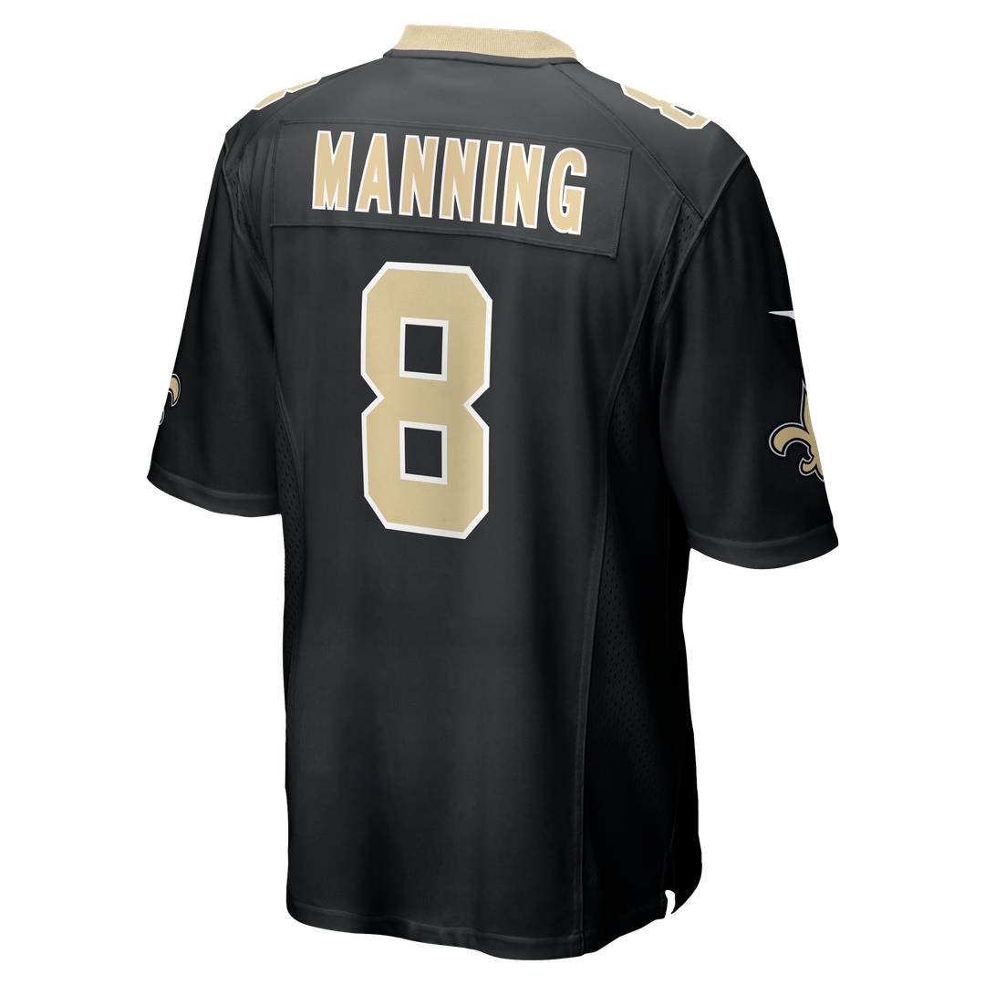 Archie Manning New Orleans Saints Game Retired Player Jersey - Black