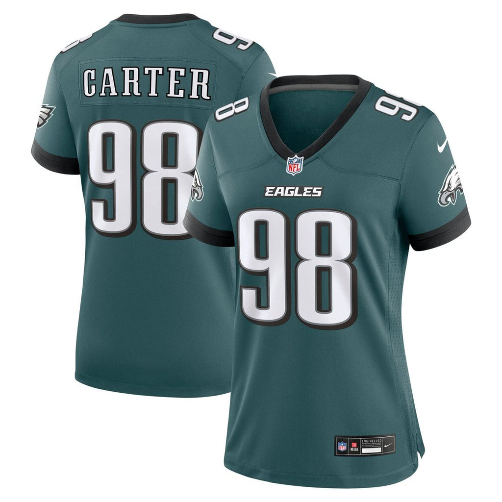 Jalen Carter Philadelphia Eagles Women's Team Game Jersey - Midnight Green