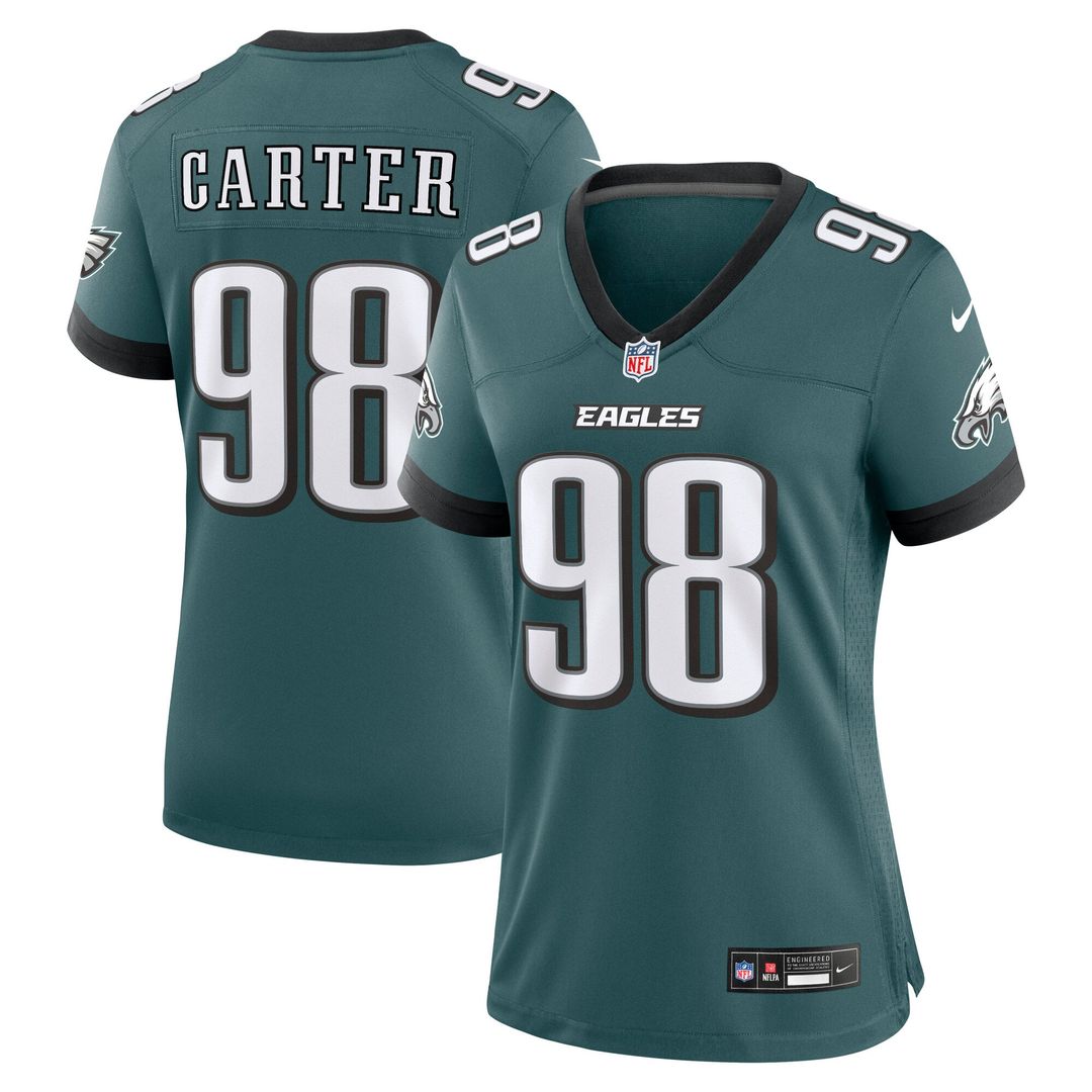 Jalen Carter Philadelphia Eagles Women's Team Game Jersey - Midnight Green