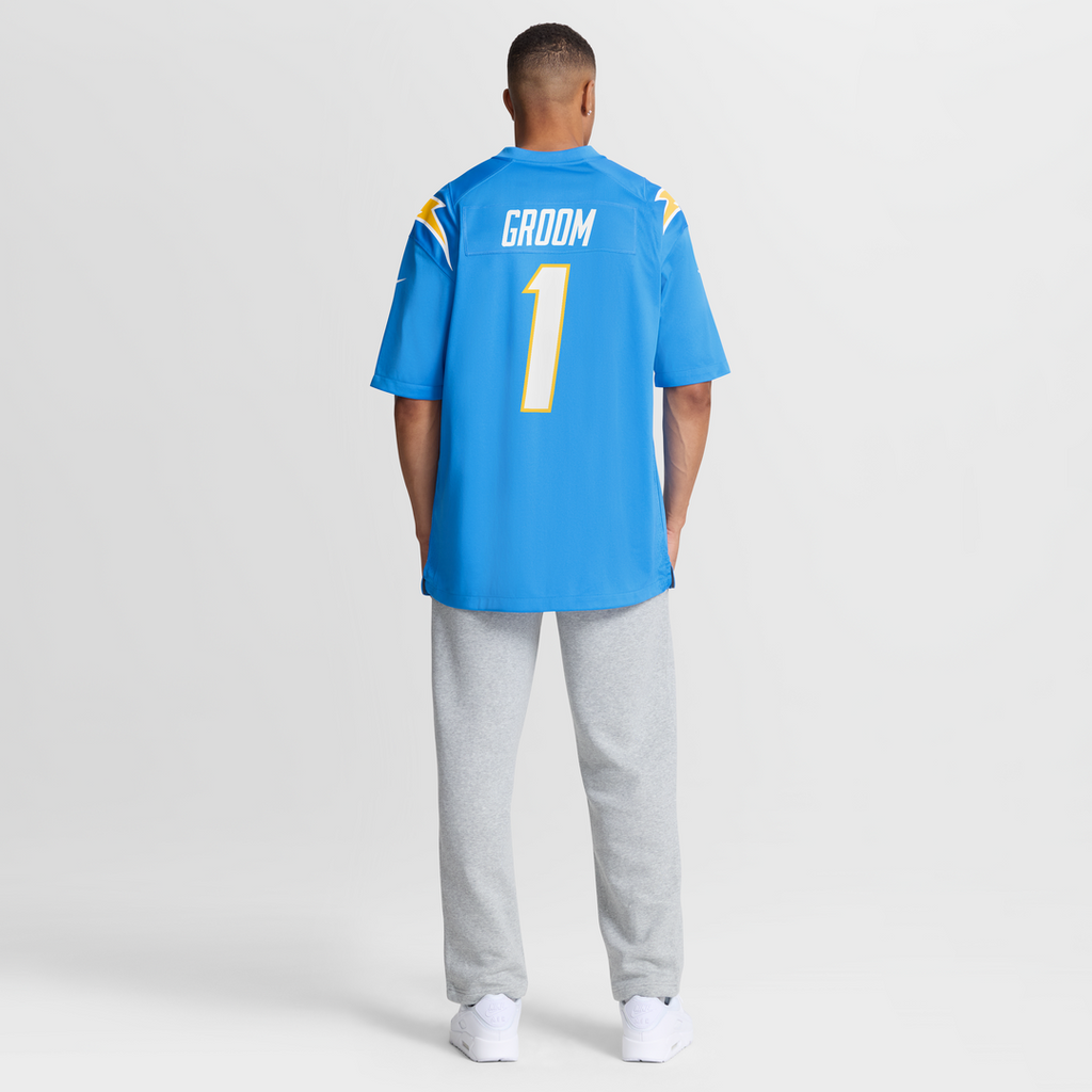 Number 1 Groom Los Angeles Chargers Game Jersey - Powder Blue