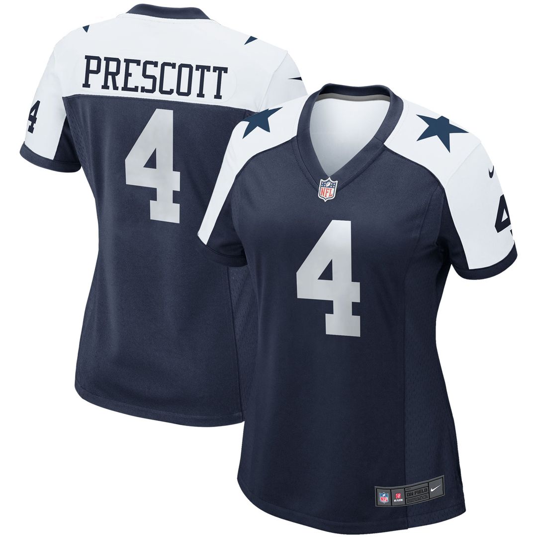 Dak Prescott Dallas Cowboys Women's Alternate Game Team Jersey - Navy