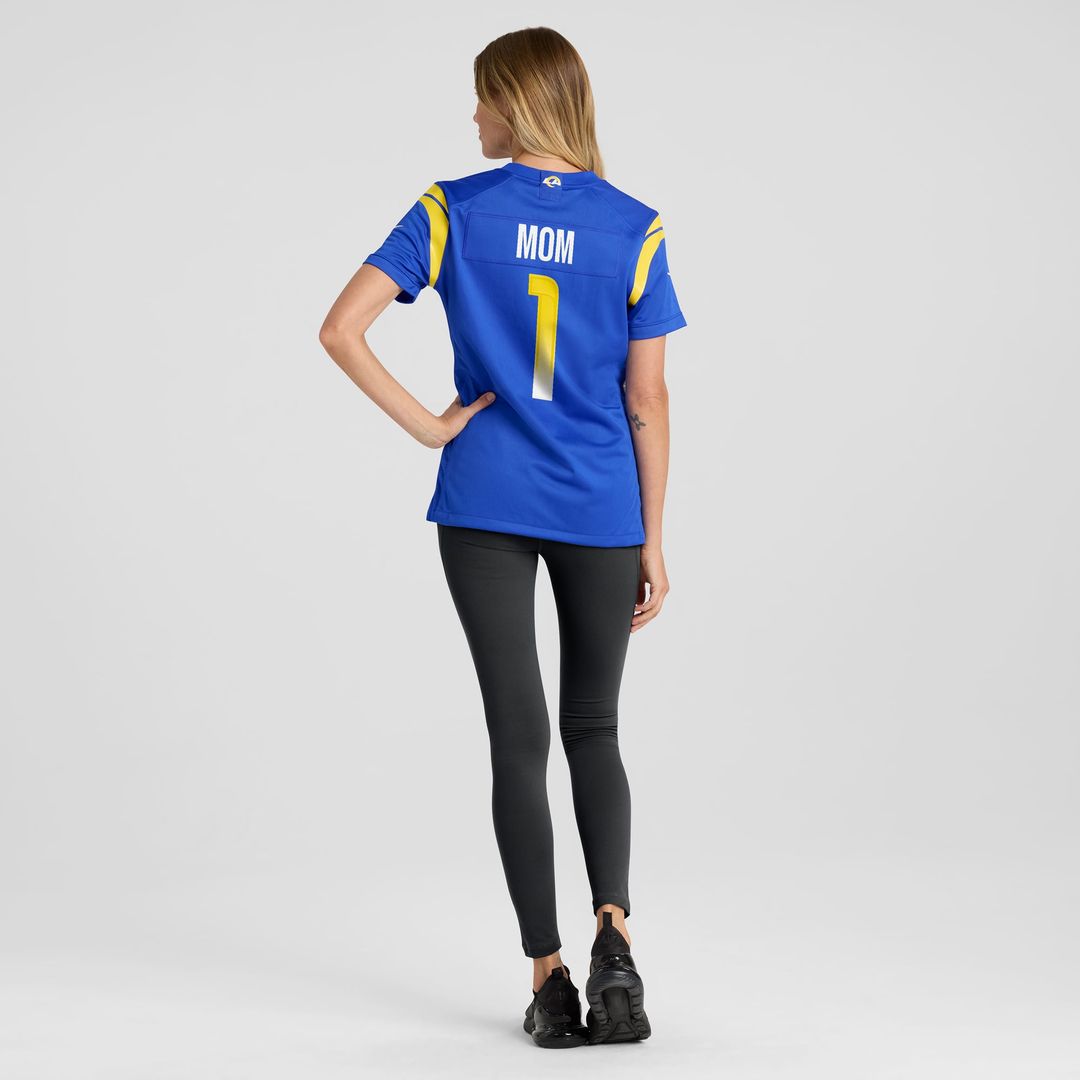 Number 1 Mom Los Angeles Rams Women's Game Jersey - Royal
