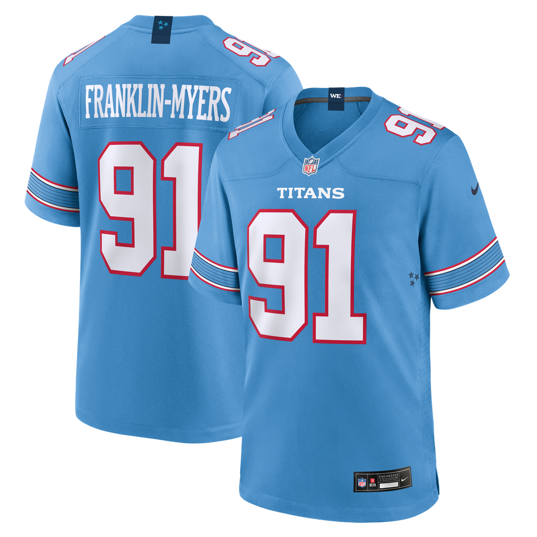 John Franklin - Myers Tennessee Titans Team Game Jersey - Light Blue