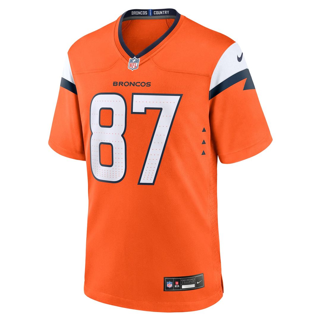 Dane Key Denver Broncos Team Game Jersey - Orange