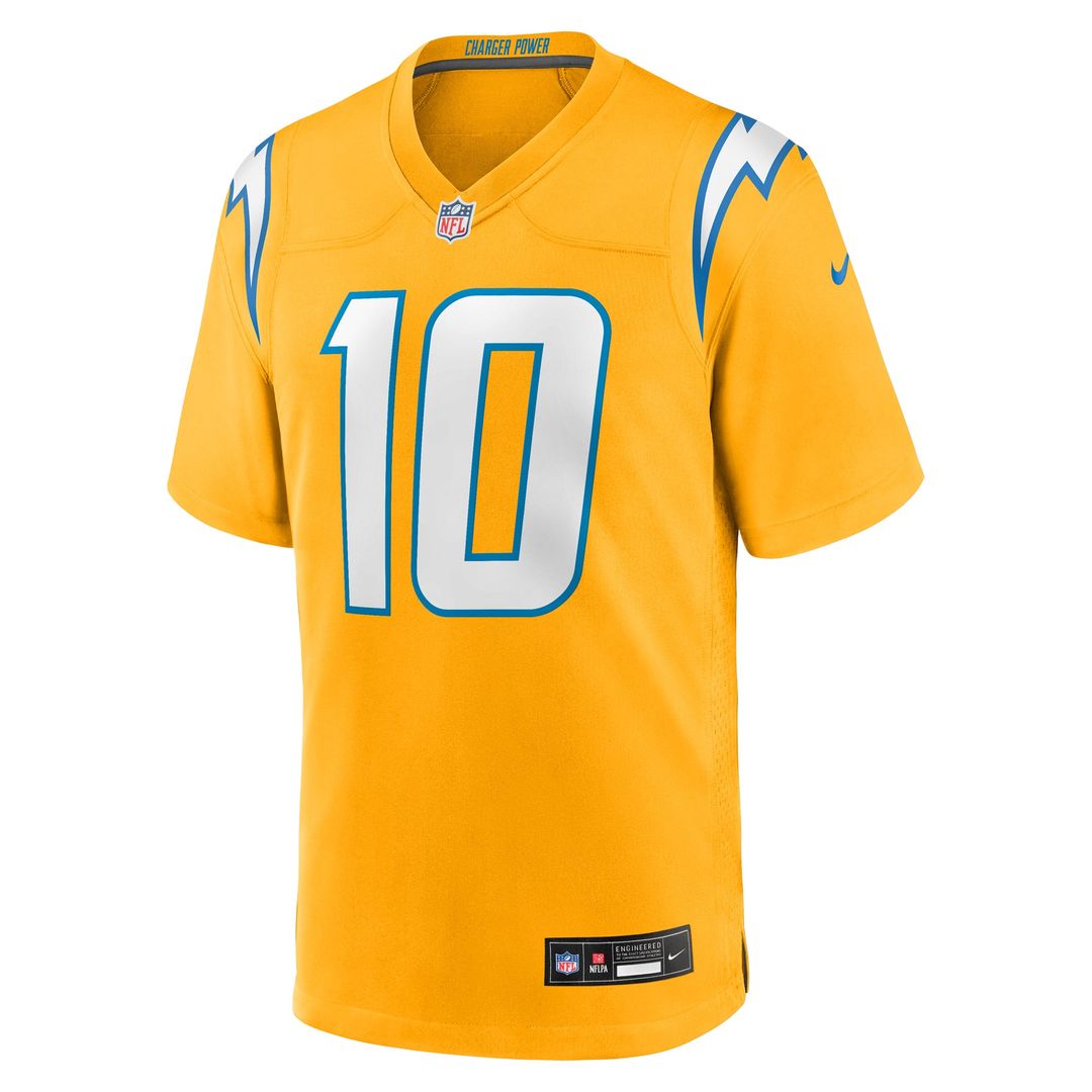 Justin Herbert Los Angeles Chargers Youth Alternate Charger Power Game Player Jersey - Gold