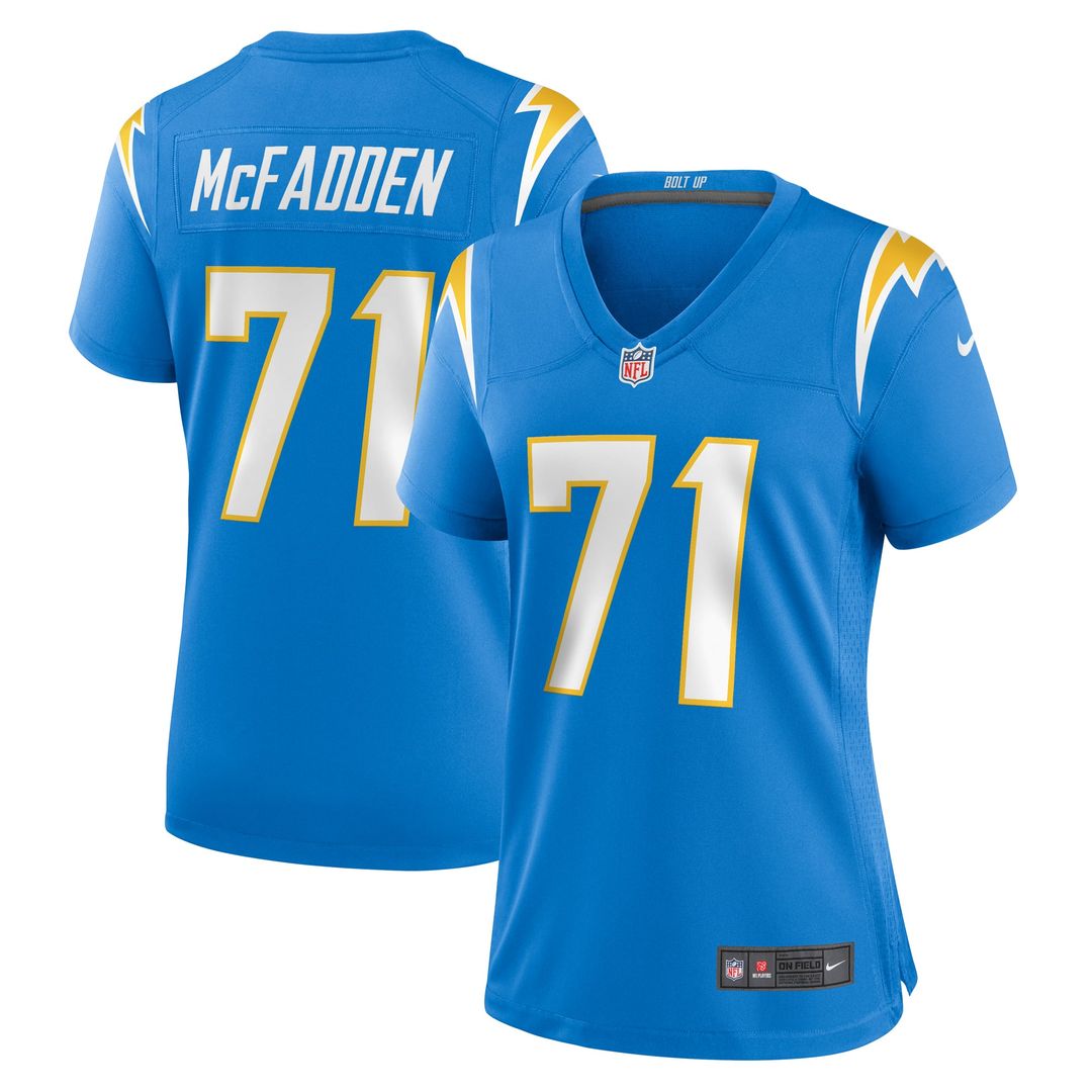 Jordan McFadden Los Angeles Chargers Women's Team Game Jersey - Powder Blue