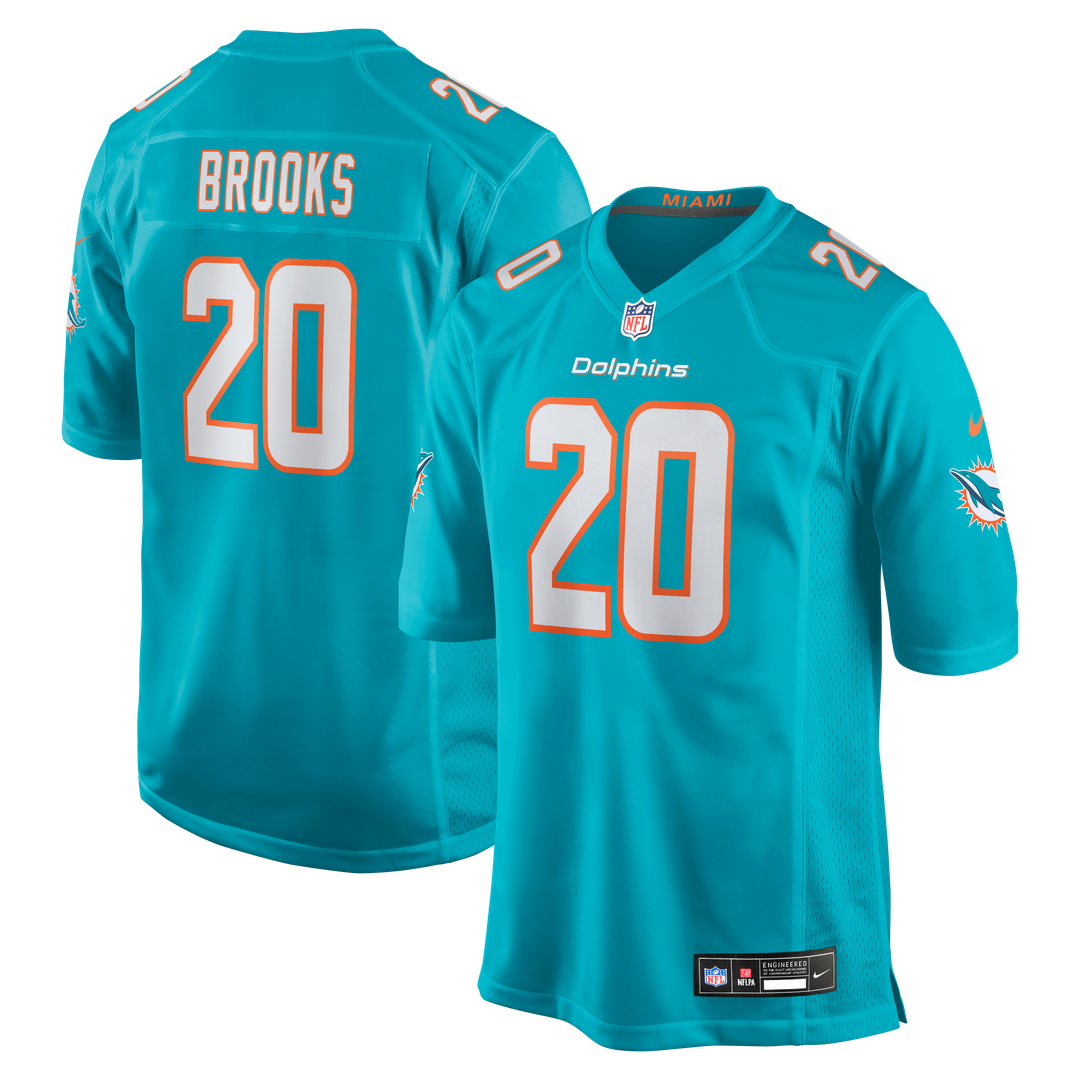 Jordyn Brooks Miami Dolphins Game Jersey - Aqua
