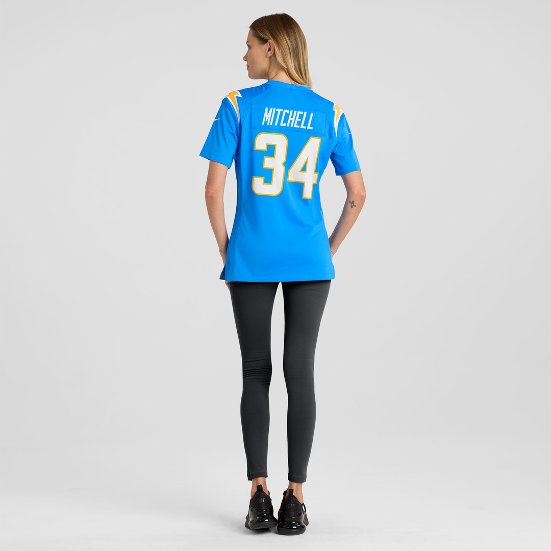 Keaton Mitchell Los Angeles Chargers Women's Team Game Jersey - Powder Blue