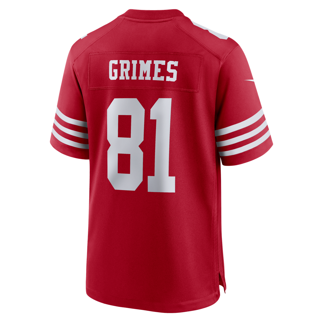 Wesley Grimes San Francisco 49ers Team Game Jersey - Scarlet