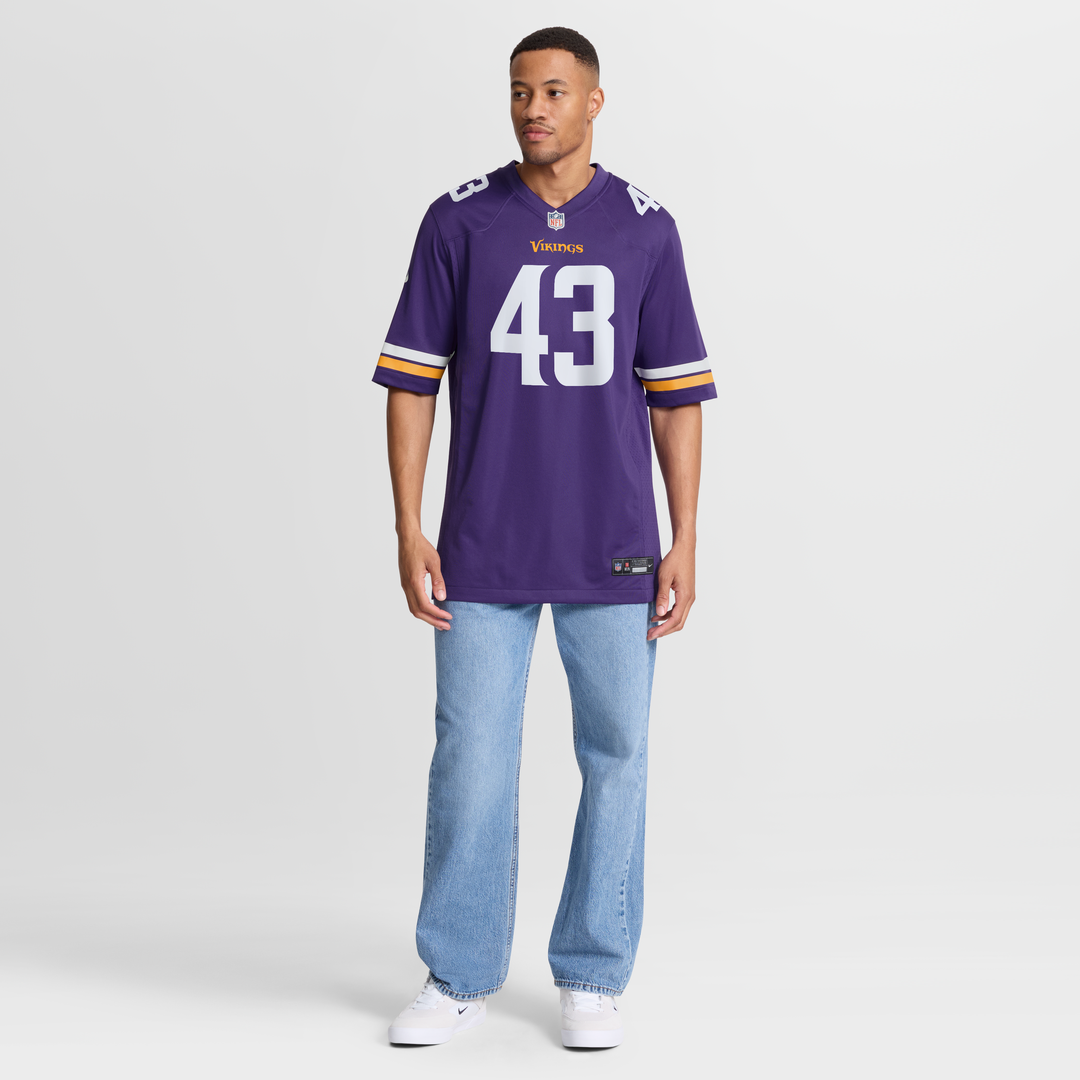 Andrew Van Ginkel Minnesota Vikings Team Game Jersey - Purple
