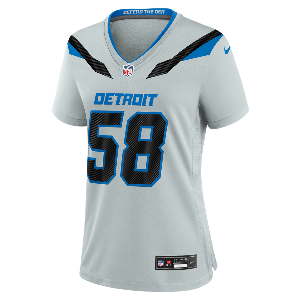 Penei Sewell Detroit Lions Women's 2026 Rivalries Collection Game Jersey - Silver