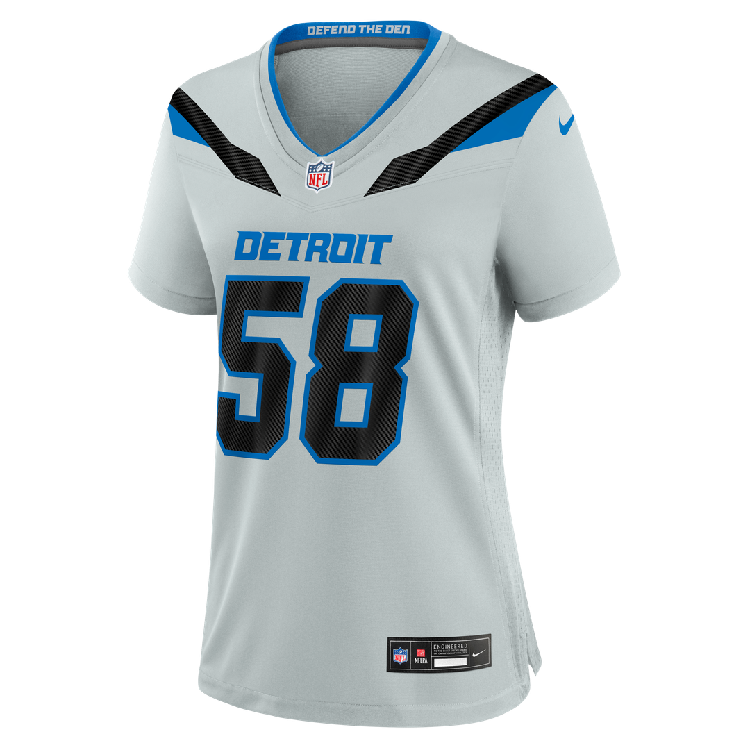 Penei Sewell Detroit Lions Women's 2026 Rivalries Collection Game Jersey - Silver