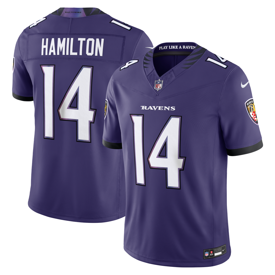 Kyle Hamilton Baltimore Ravens Team Vapor F.U.S.E. Stitched Limited Jersey - Purple