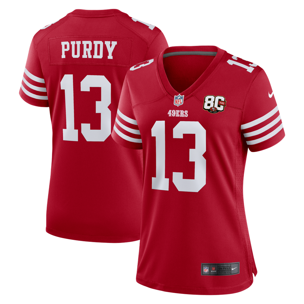 Brock Purdy San Francisco 49ers Women's 80th Anniversary Game Jersey - Scarlet