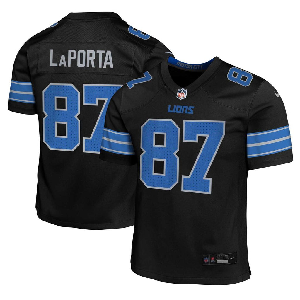 Sam LaPorta Detroit Lions Youth Game Jersey - Black