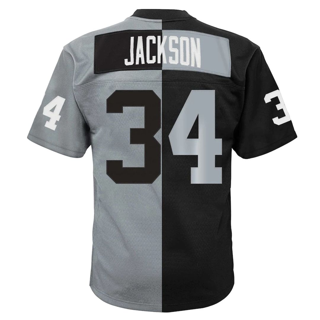 Bo Jackson Las Vegas Raiders Big & Tall Split Legacy Retired Player Replica Jersey - Black/Silver