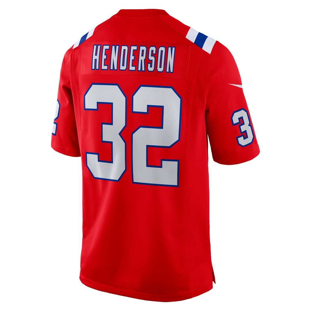TreVeyon Henderson New England Patriots Alternate Game Player Jersey - Red