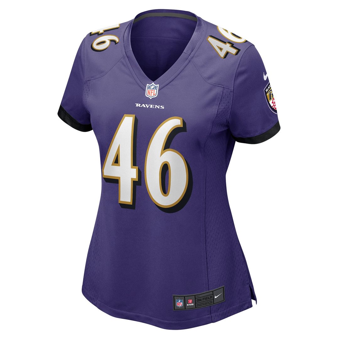 Nick Moore Baltimore Ravens Women's Game Player Jersey - Purple