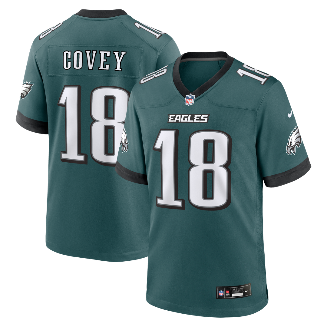 Britain Covey Philadelphia Eagles Team Game Jersey - Midnight Green
