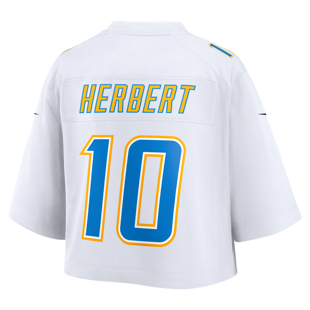 Justin Herbert Los Angeles Chargers Women's Cropped Fashion Game Jersey - White