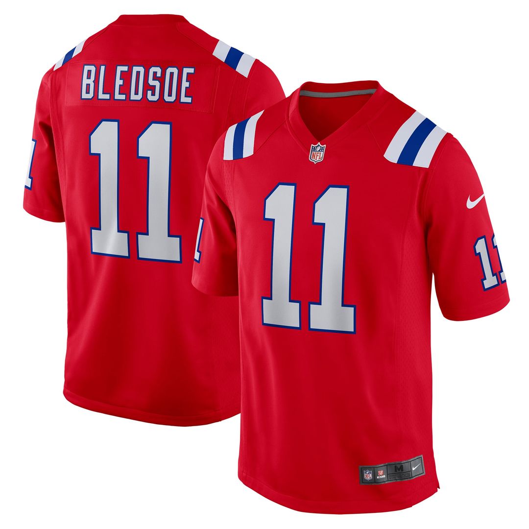 Drew Bledsoe New England Patriots Game Retired Player Jersey - Navy