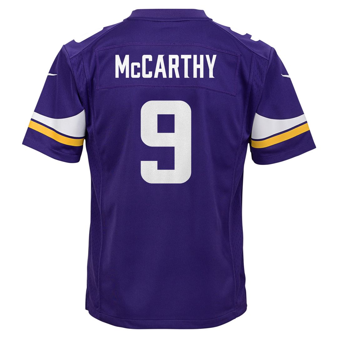J.J. McCarthy Minnesota Vikings Youth Game Jersey - Purple