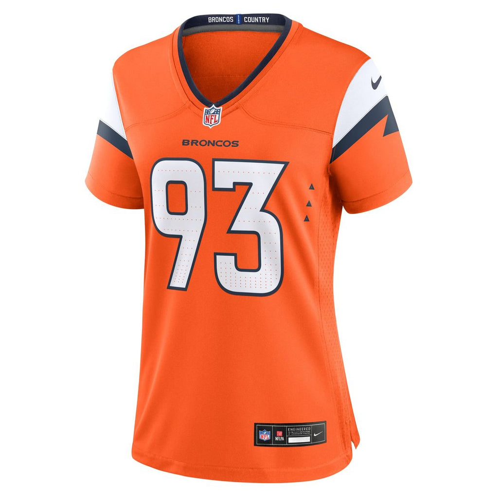 D.J. Jones Denver Broncos Women's Team Game Jersey - Orange