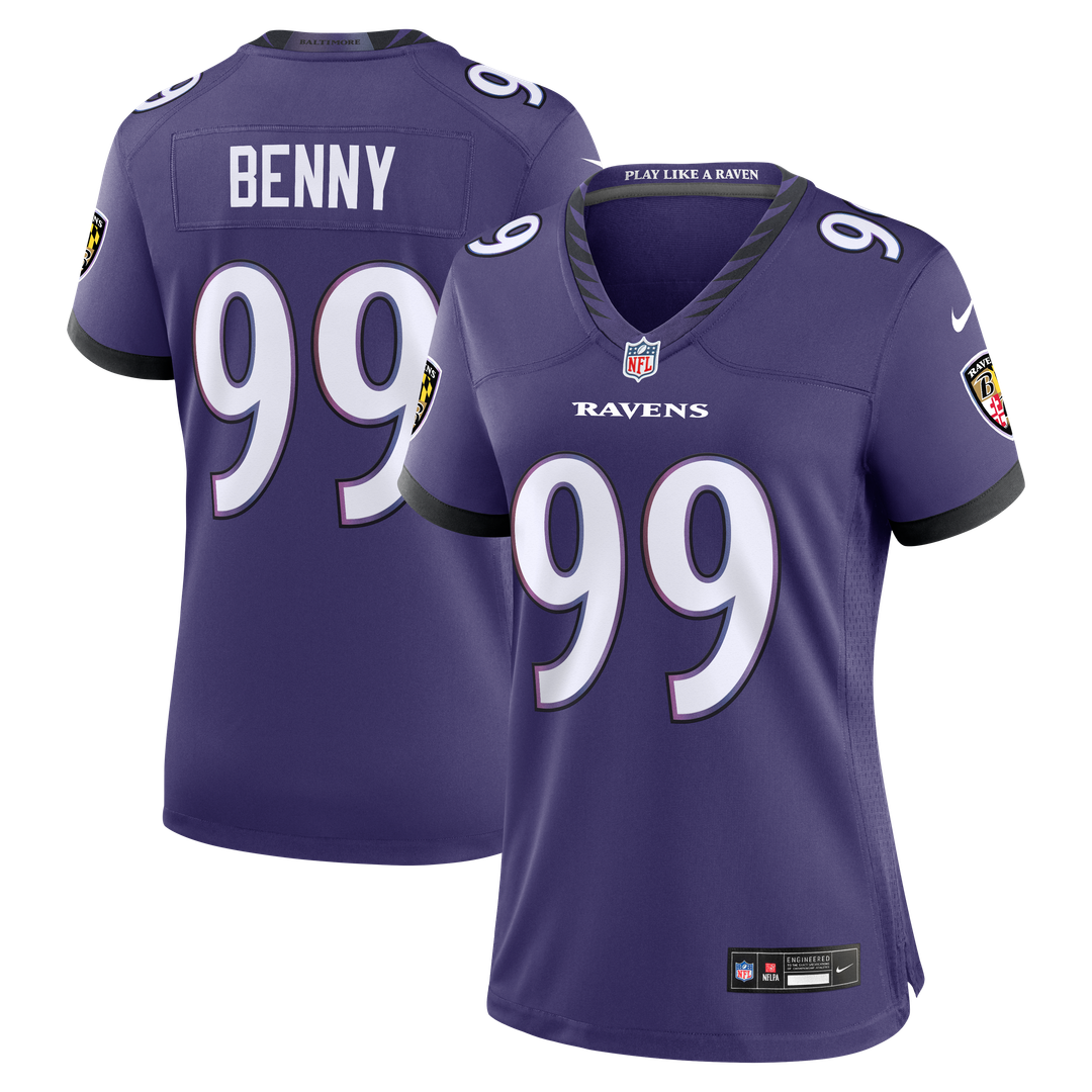 Rayshaun Benny Baltimore Ravens Women's Team Game Jersey - Purple